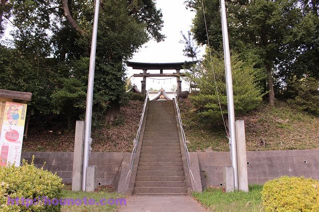 多摩 落合白山神社 正面階段